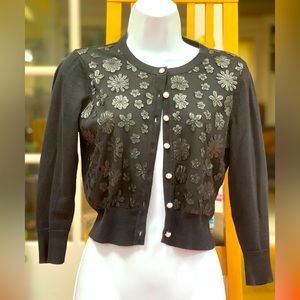Karl Lagerfeld pearl button black cardigan